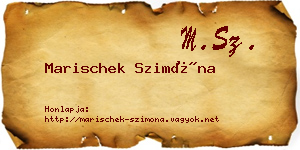 Marischek Szimóna névjegykártya
